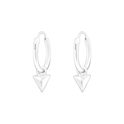 Hegyes ezüst karika fülbevaló