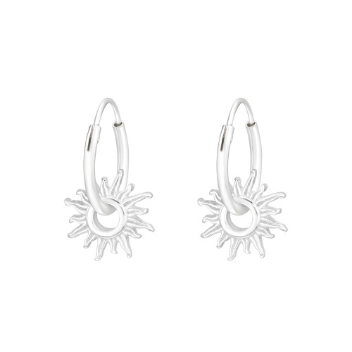 Nap ezüst karika fülbevaló