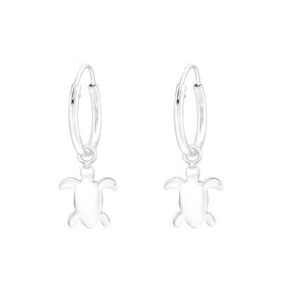 Teknős ezüst karika fülbevaló Teknős ezüst karika fülbevaló