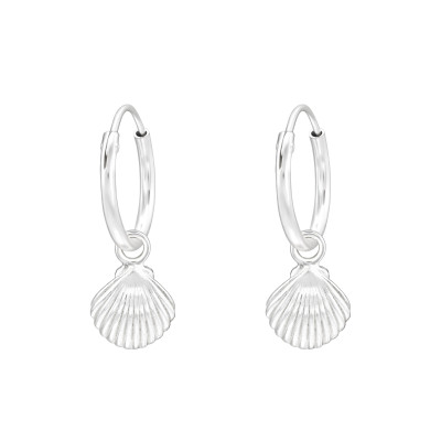 Kagyló ezüst karika fülbevaló