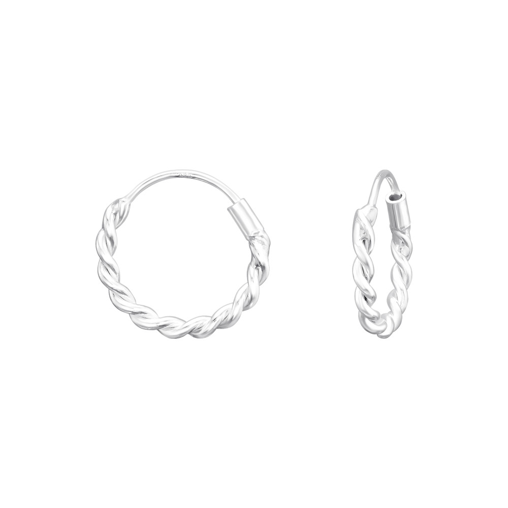1.6 mm x 12 mm Sodrott karika ezüst fülbevaló 1.6 mm x 12 mm Sodrott karika ezüst fülbevaló