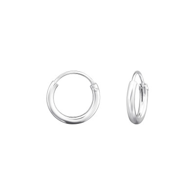 Alap ezüst karika fülbevaló - 10 mm