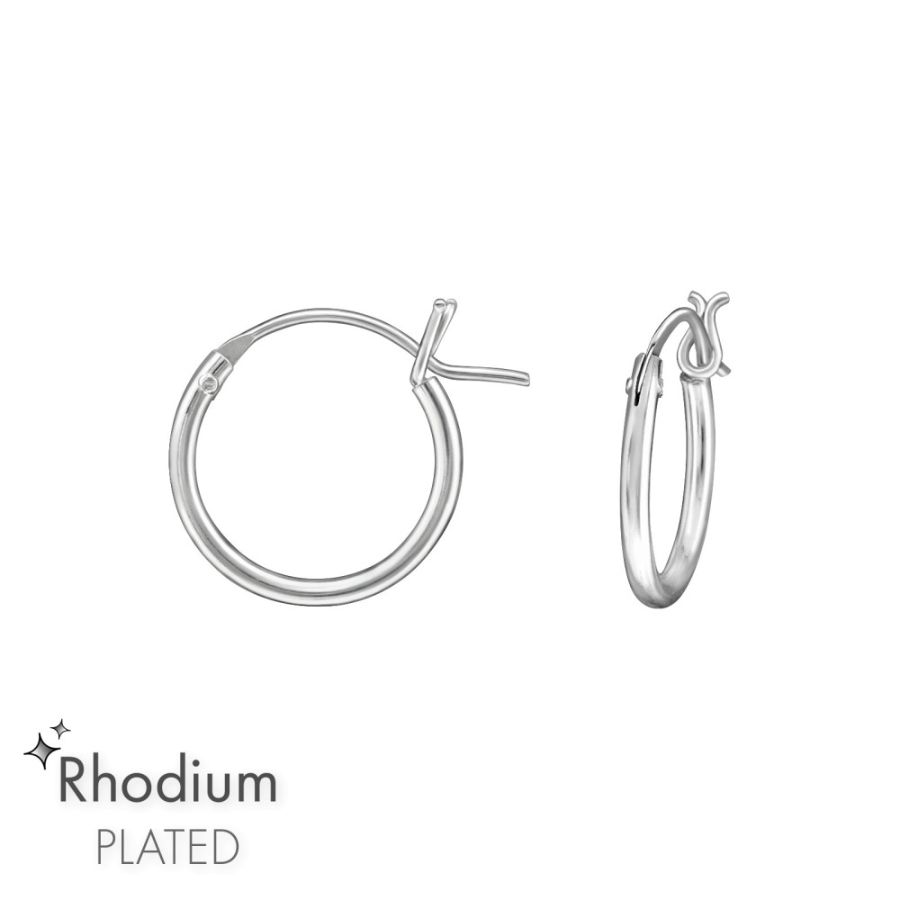 1.2 mm x 12 mm kerek kapcsos ezüst karika fülbevaló