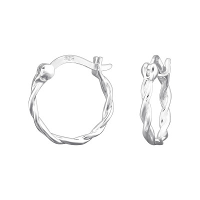 Sodrott francia 925 ezüst karika fülbevaló Sodrott francia 925 ezüst karika fülbevaló