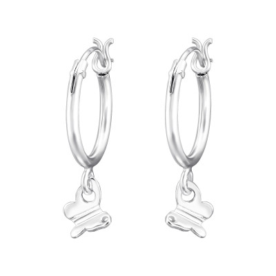 Pillangós 925 ezüst karika fülbevaló