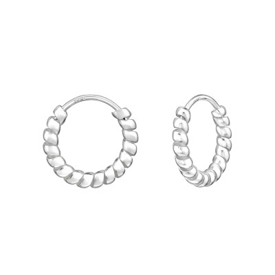 Sodort alap 925 ezüst karika fülbevaló