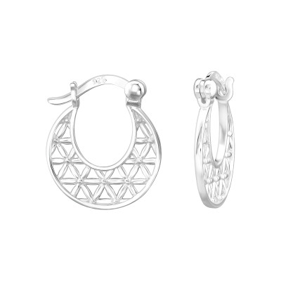 Hálós Francia 925 ezüst karika fülbevaló Hálós Francia 925 ezüst karika fülbevaló
