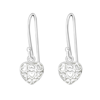 Sok szíves szív ezüst akasztós fülbevaló
