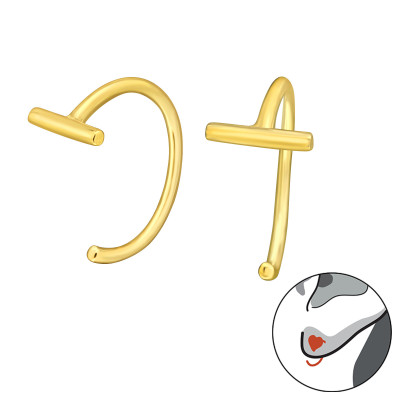 Vonal 24k aranyozott ezüst beakasztós fülbevaló