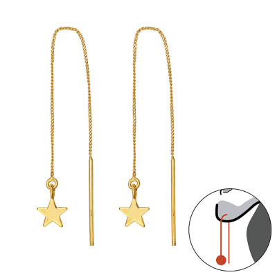 Csillag átbújtatós ezüst női fülbevaló