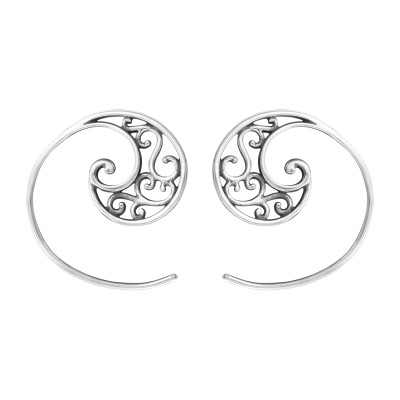 Spirál ezüst beakasztós fülbevaló