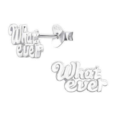 "what ever" felirat ezüst stift fülbevaló - 45888EKW