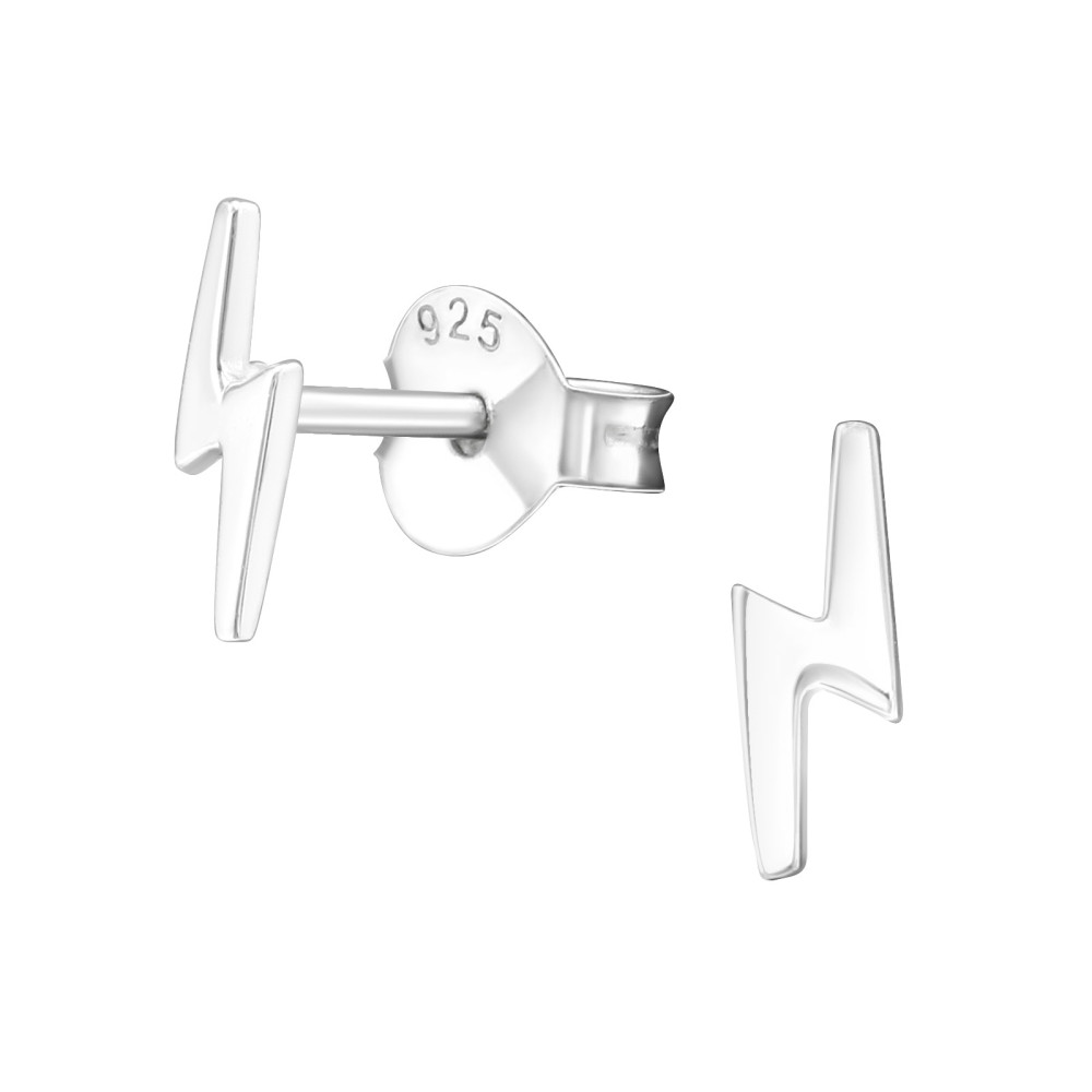 Villám ezüst stift fülbevaló, 3 mm x 7 mm