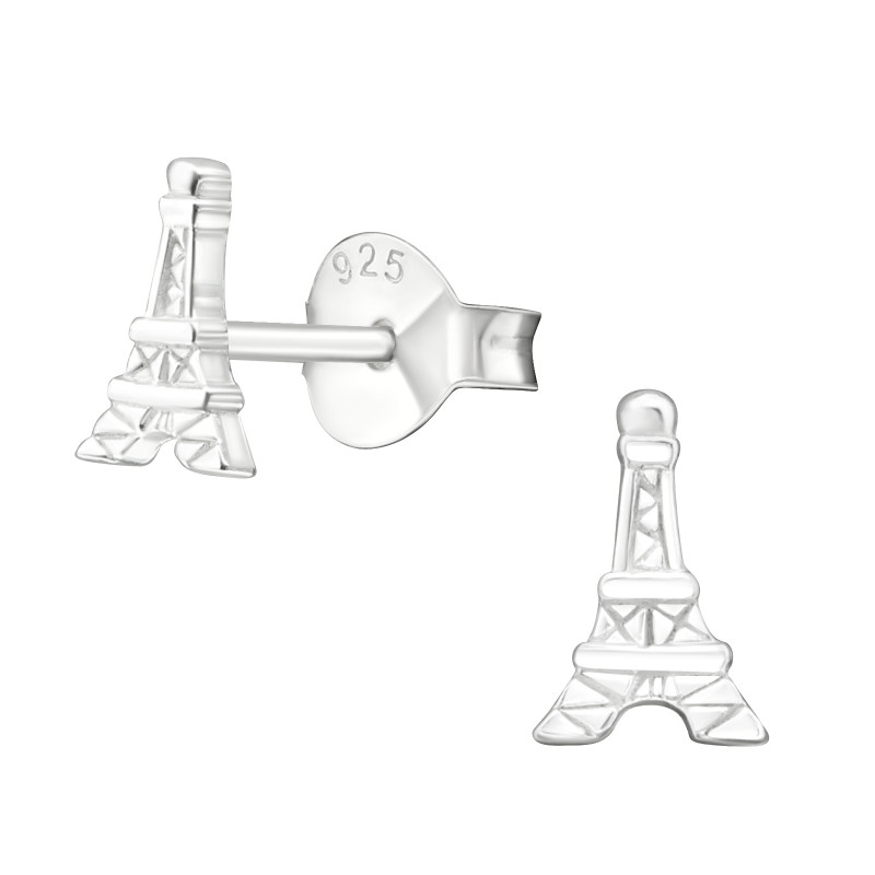 Eiffel torony ezüst stift fülbevaló