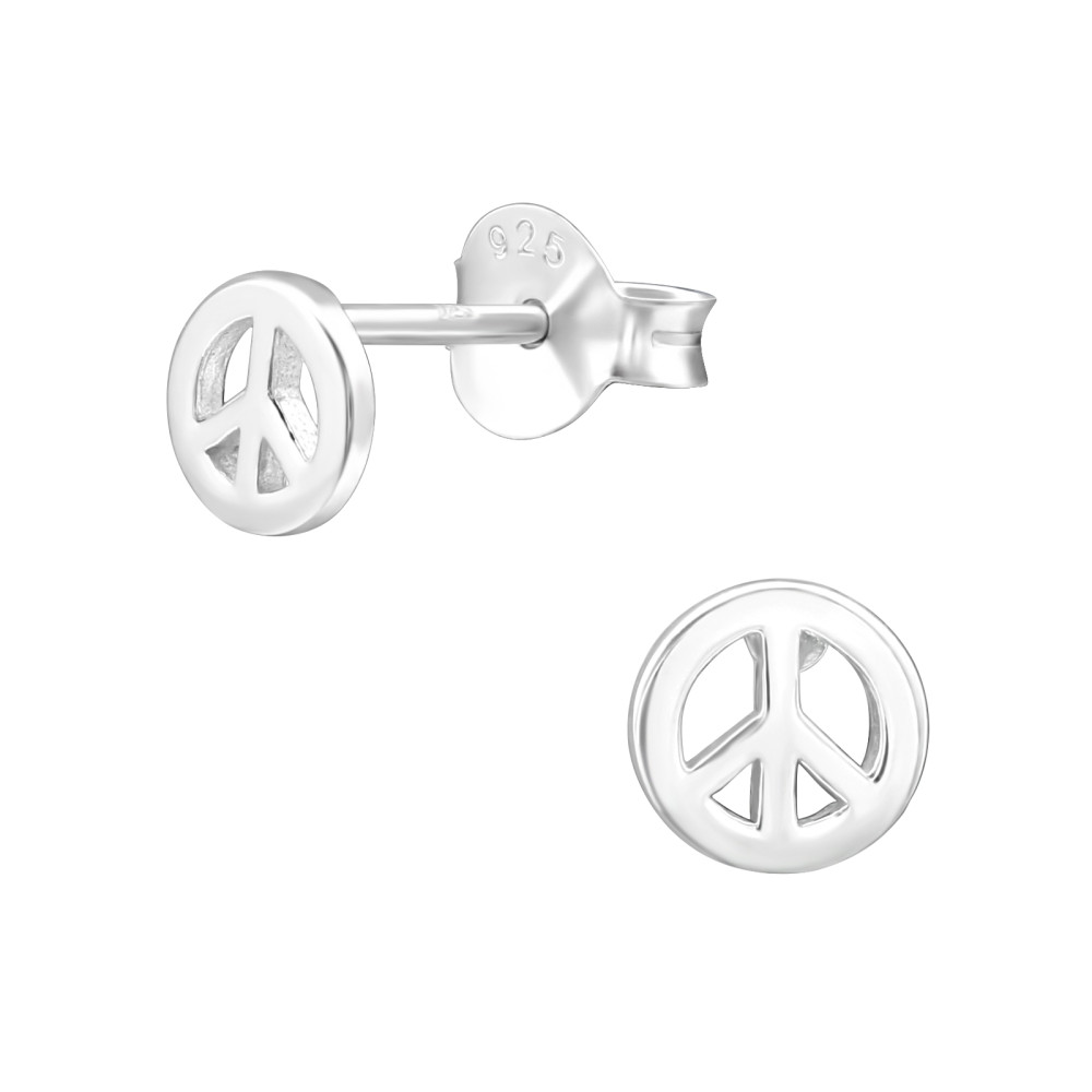 Peace béke jel ezüst stift fülbevaló Peace béke jel ezüst stift fülbevaló
