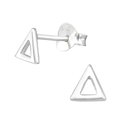 Háromszög ezüst stift fülbevaló