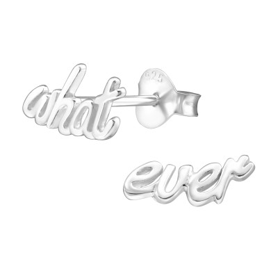 What ever feliratú ezüst stift fülbevaló