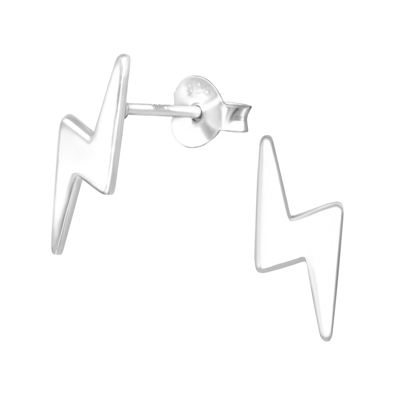 Villám ezüst stift fülbevaló, 5 mm x 13 mm