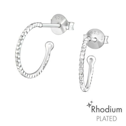 Félkör tekeréssel ezüst stift fülbevaló Félkör tekeréssel ezüst stift fülbevaló