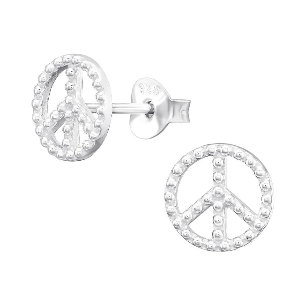 Peace béke jel ezüst stift fülbevaló Peace béke jel ezüst stift fülbevaló