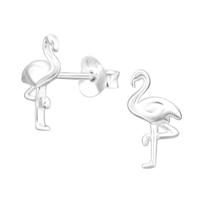 Flamingó ezüst stift fülbevaló