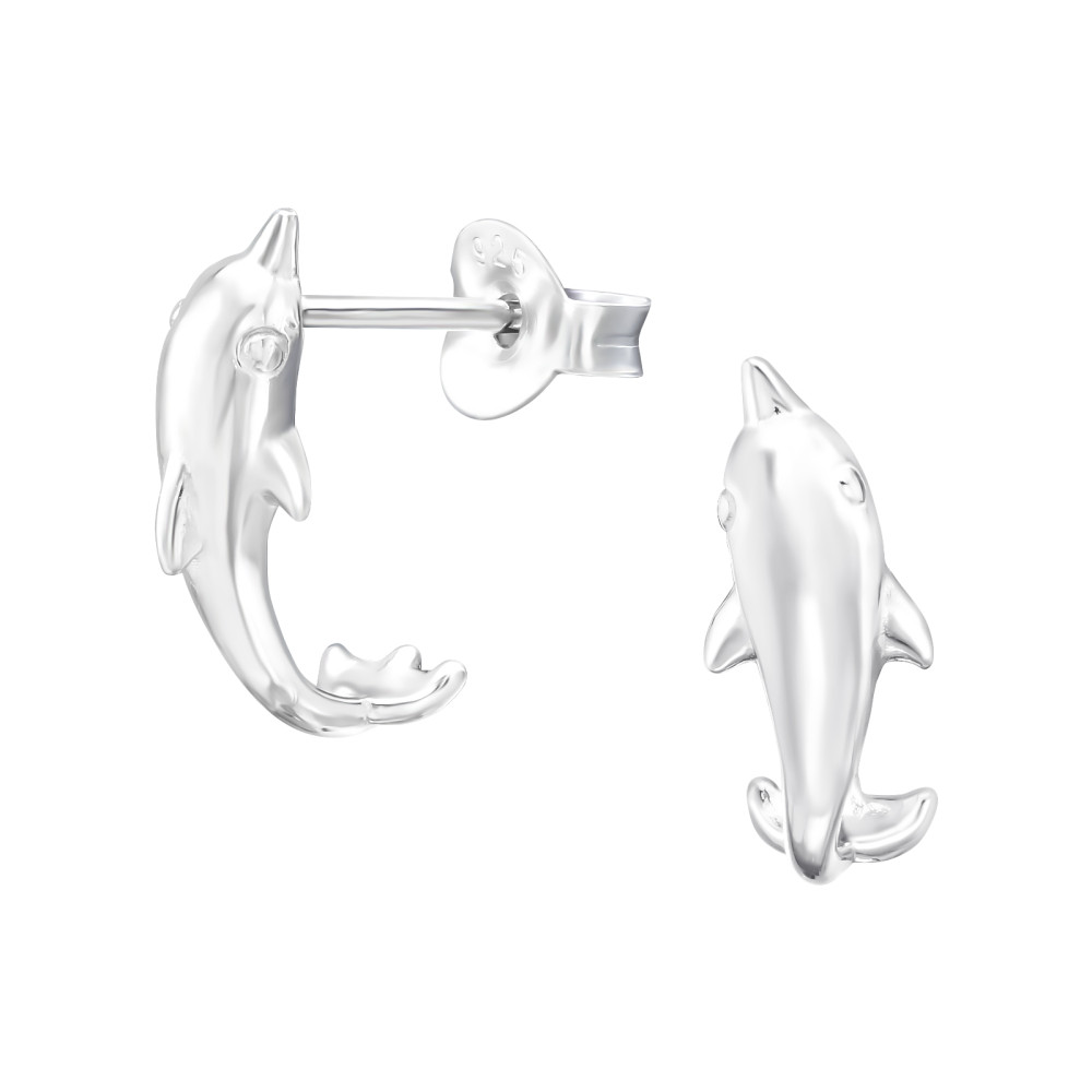 Delfin ezüst stift fülbevaló Delfin ezüst stift fülbevaló