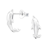 Delfin ezüst stift fülbevaló