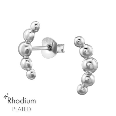 Pontozott ezüstfülbevaló, stift, 1 pár