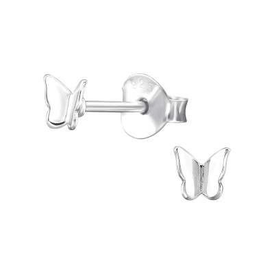 Mini pillangó egyszerű 925 ezüst stift fülbevaló