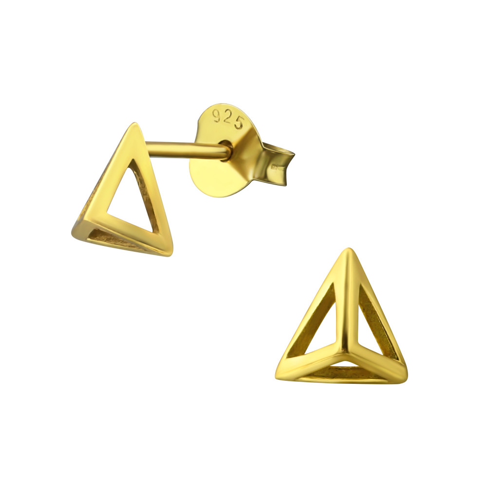 Gúla ezüst stift fülbevaló, 24k aranyozott Gúla ezüst stift fülbevaló, 24k aranyozott