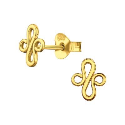 Kelta kereszt aranyozott 925 ezüst stift fülbevaló