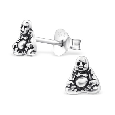 Budha szobor ezüst stift fülbevaló