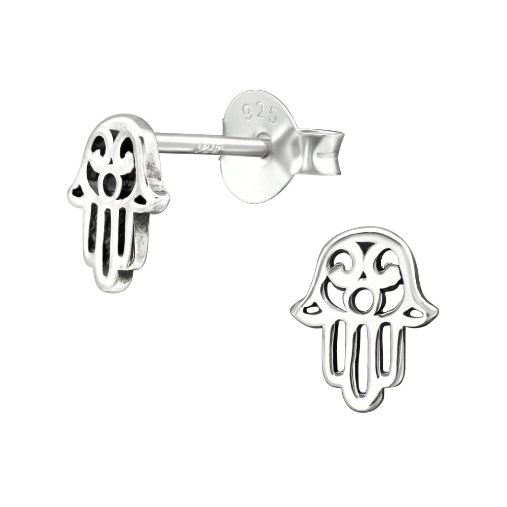 Hamsa ezüst stift fülbevaló Hamsa ezüst stift fülbevaló
