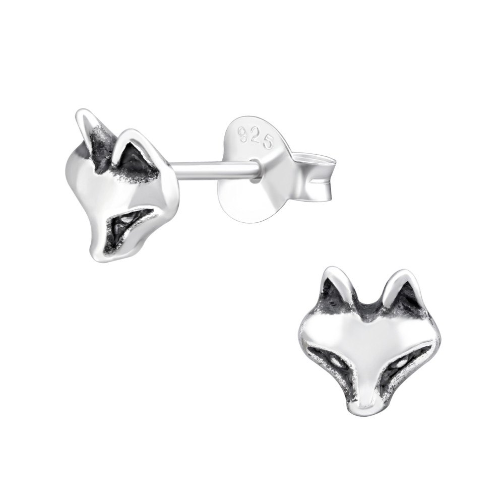 Róka Fej egyszerű 925 ezüst stift fülbevaló Róka Fej egyszerű 925 ezüst stift fülbevaló