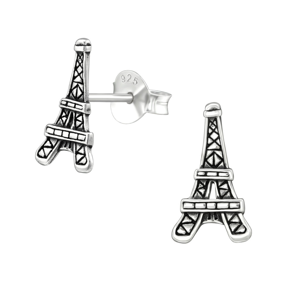 Eiffel torony, párizs ezüst stift gyerek fülbevaló