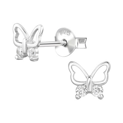 Lepke elegáns, finom ezüst fülbevaló, cirkónia köves Lepke elegáns, finom ezüst fülbevaló, cirkónia köves