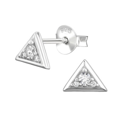 Piramis elegáns, finom ezüst fülbevaló, cirkónia köves