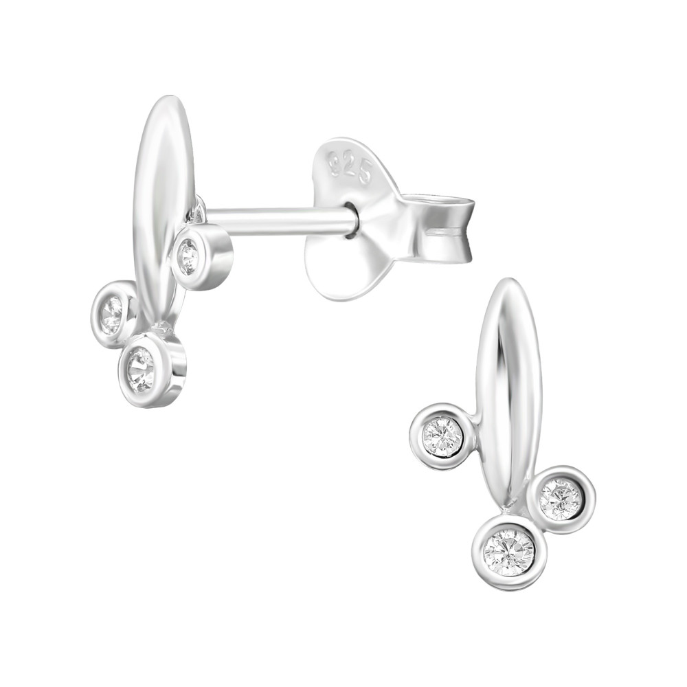 Modern elegáns cirkónia köves 925 ezüst fülbevaló Modern elegáns cirkónia köves 925 ezüst fülbevaló