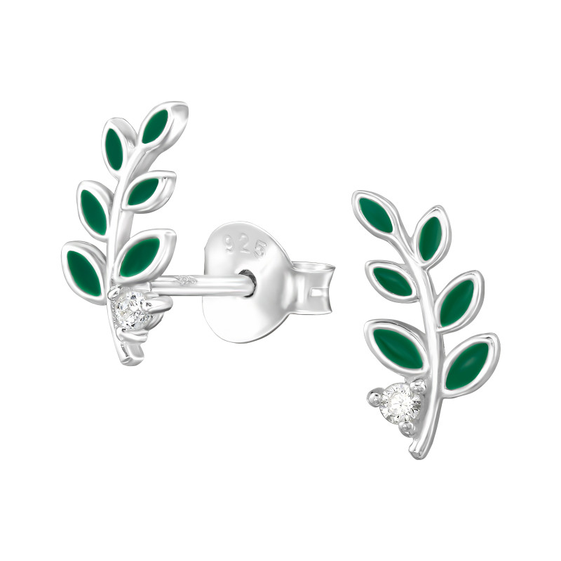 Leveles elegáns, finom ezüst fülbevaló, cirkónia köves