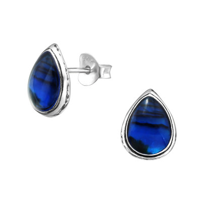 Csepp színes opálos stift ezüst fülbevaló Csepp színes opálos stift ezüst fülbevaló