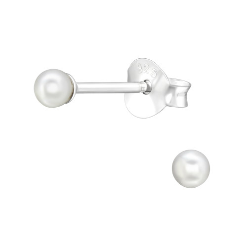 Gyöngy stift ezüst fülbevaló