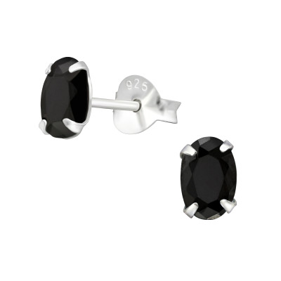 Ovális cirkónia köves, alap ezüst stift fülbevaló Ovális cirkónia köves, alap ezüst stift fülbevaló