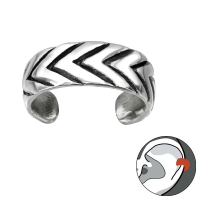 V forma fülcimpa gyűrű, ezüst fülbevaló - 30586EKW