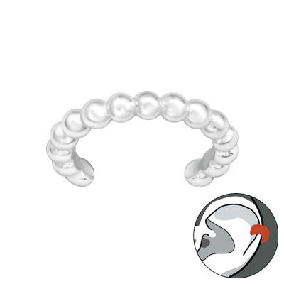 Pontozott fülcimpa gyűrű, ezüst fülbevaló