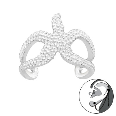 Tengericsillag 925 ezüst fülcimpa ékszer, fülbevaló