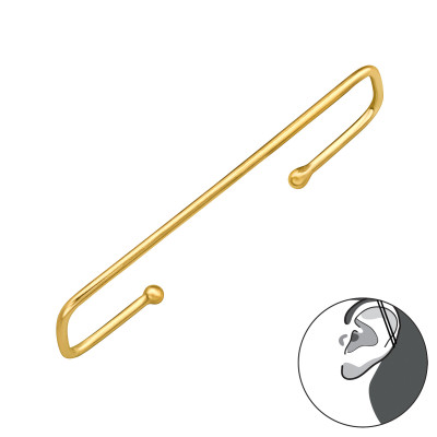 Arany bevonatos 925 ezüst fülcimpa ékszer, fültű