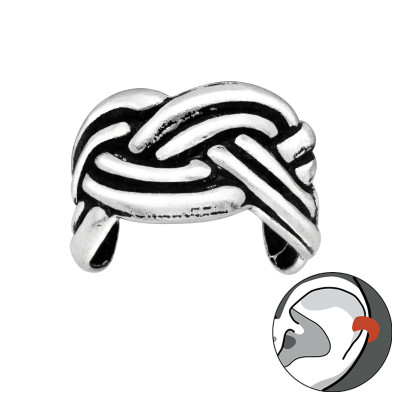 Fonott oxidált fülcimpa gyűrű, ezüst fülbevaló Fonott oxidált fülcimpa gyűrű, ezüst fülbevaló