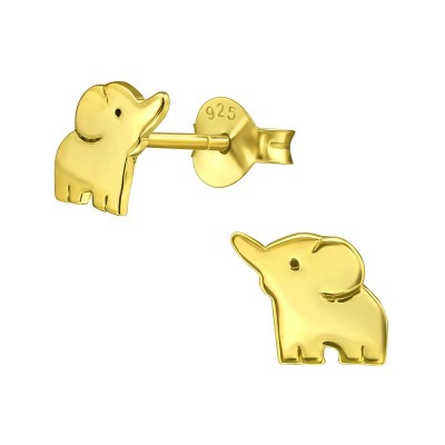 14k aranyozott elefánt ezüst stift gyerek fülbevaló - 20945EKW