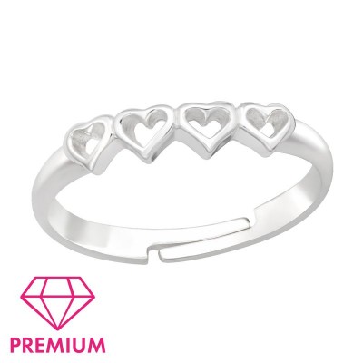 4 szíves prémium ezüst gyerek gyűrű - 41531EKW