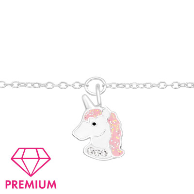 Egyszarvú fej prémium 925 ezüst gyerek karkötő